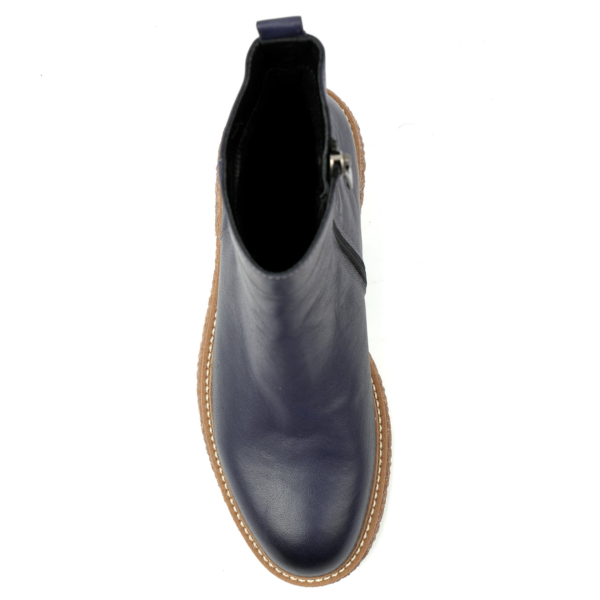 Mars Blue Leather Ankle Boot