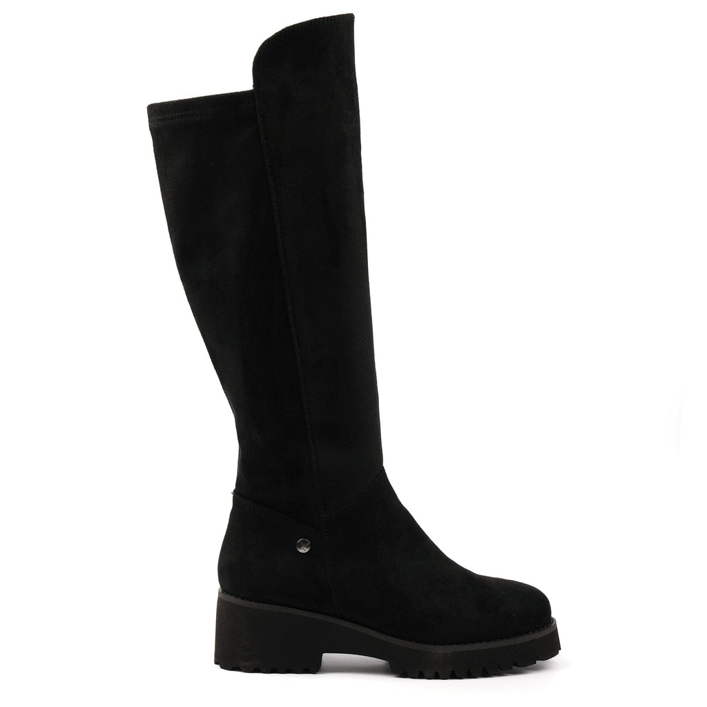 Gayle Black Long Stretch Upper Boot