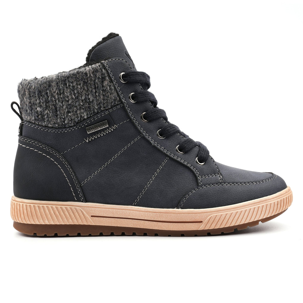Finley Navy Waterproof Ankle Boot
