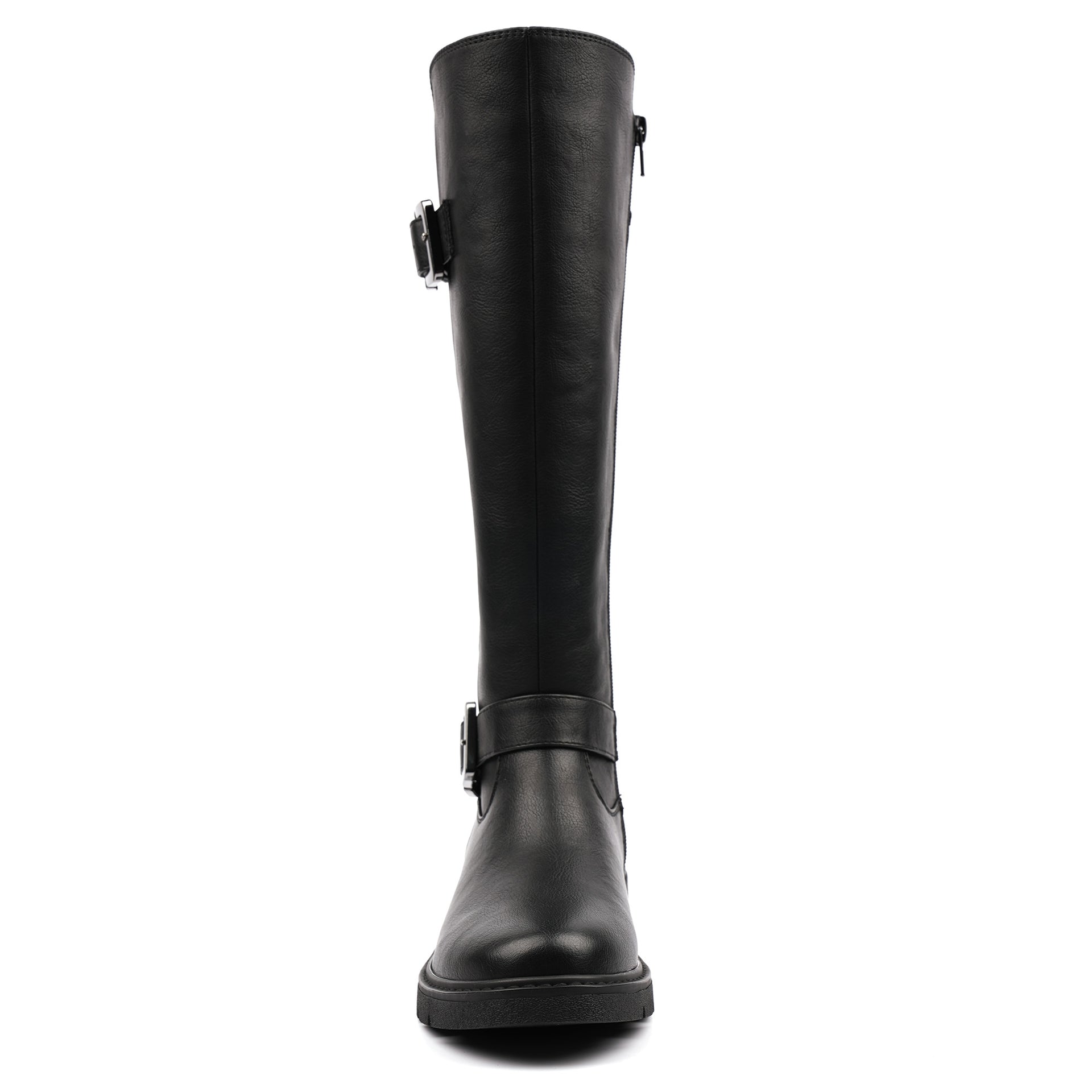 Devon Black Full Elastic Wide Fit Long Boot