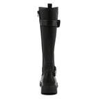 Devon Black Full Elastic Wide Fit Long Boot