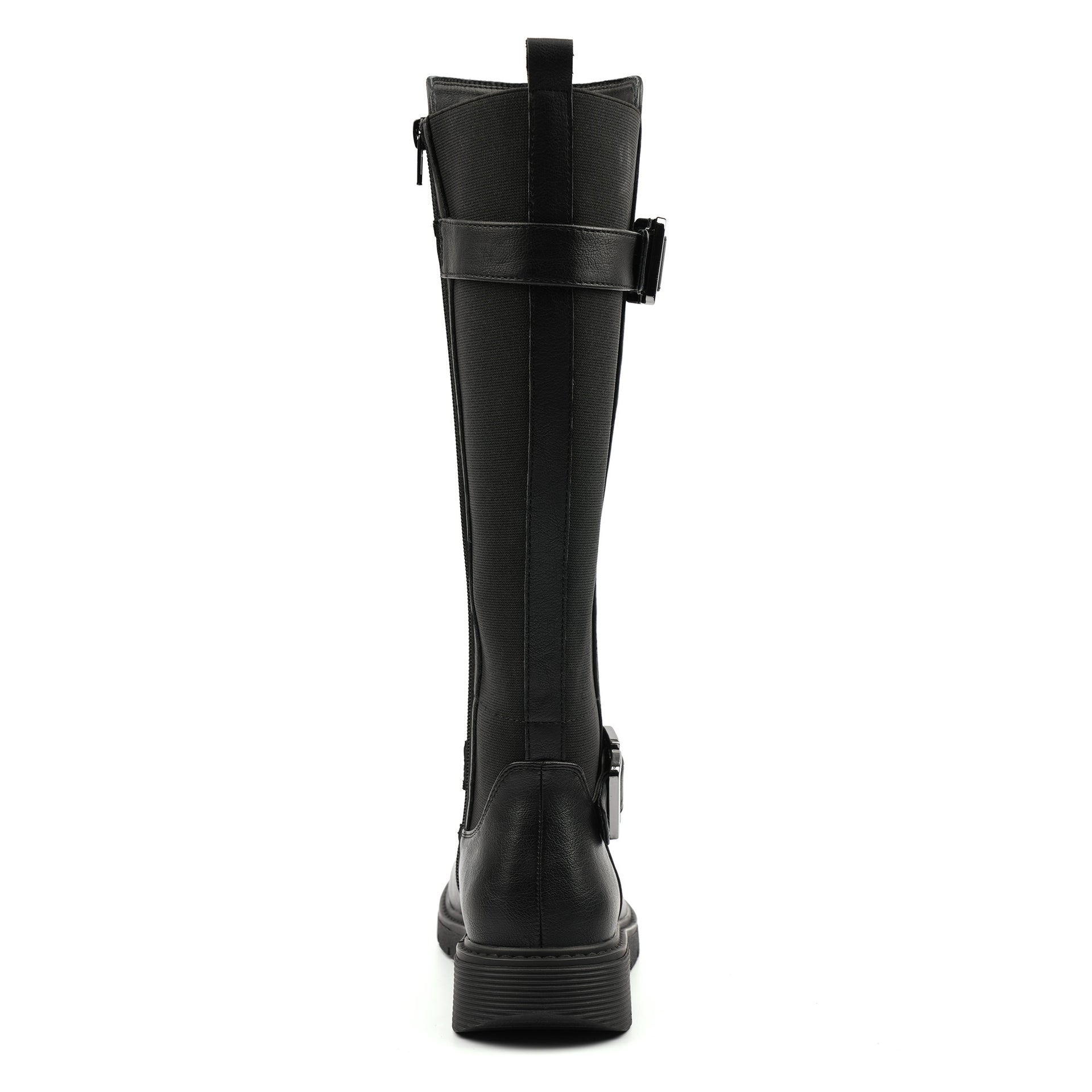 Devon Black Full Elastic Wide Fit Long Boot