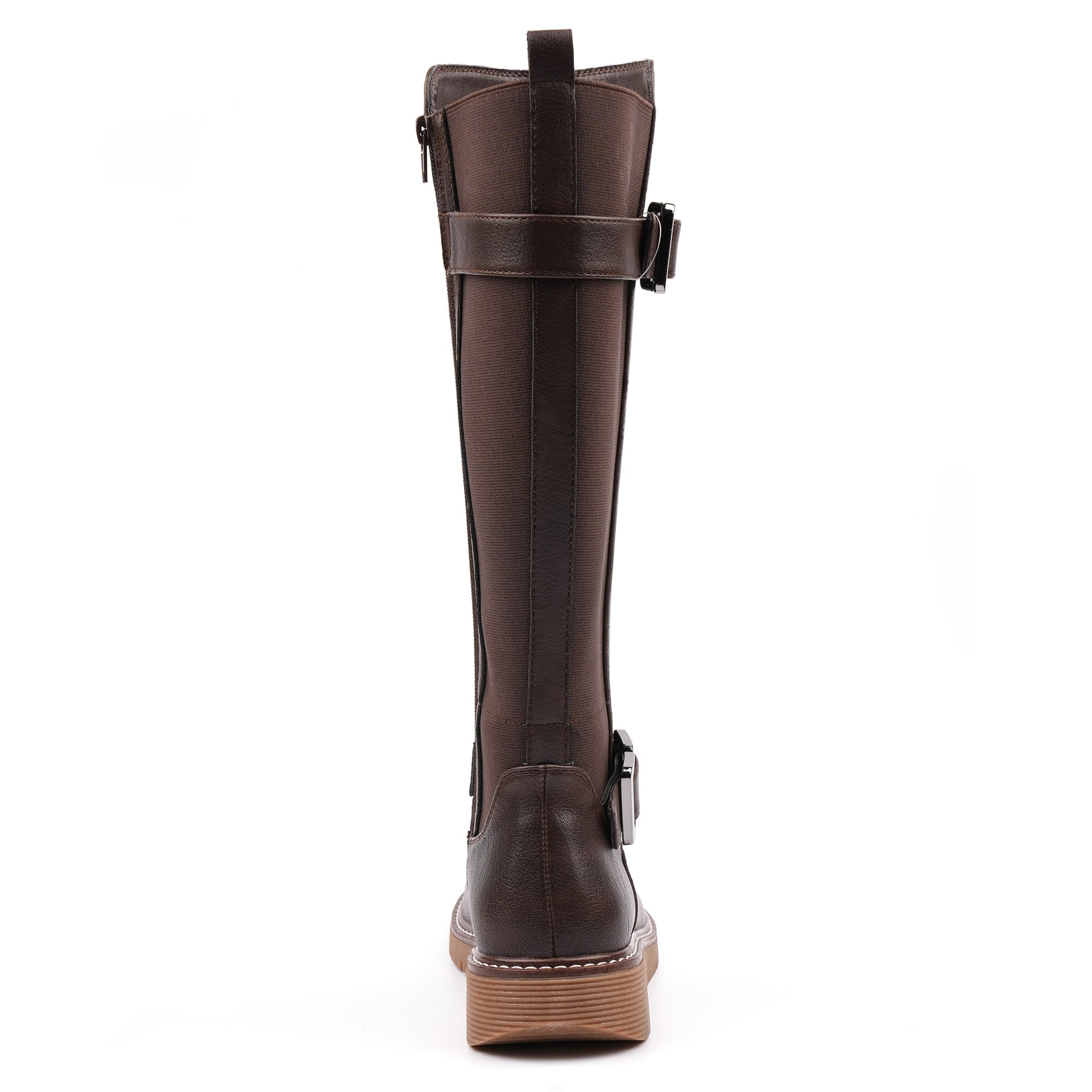 Devon Brown Full Elastic Wide Fit Long Boot