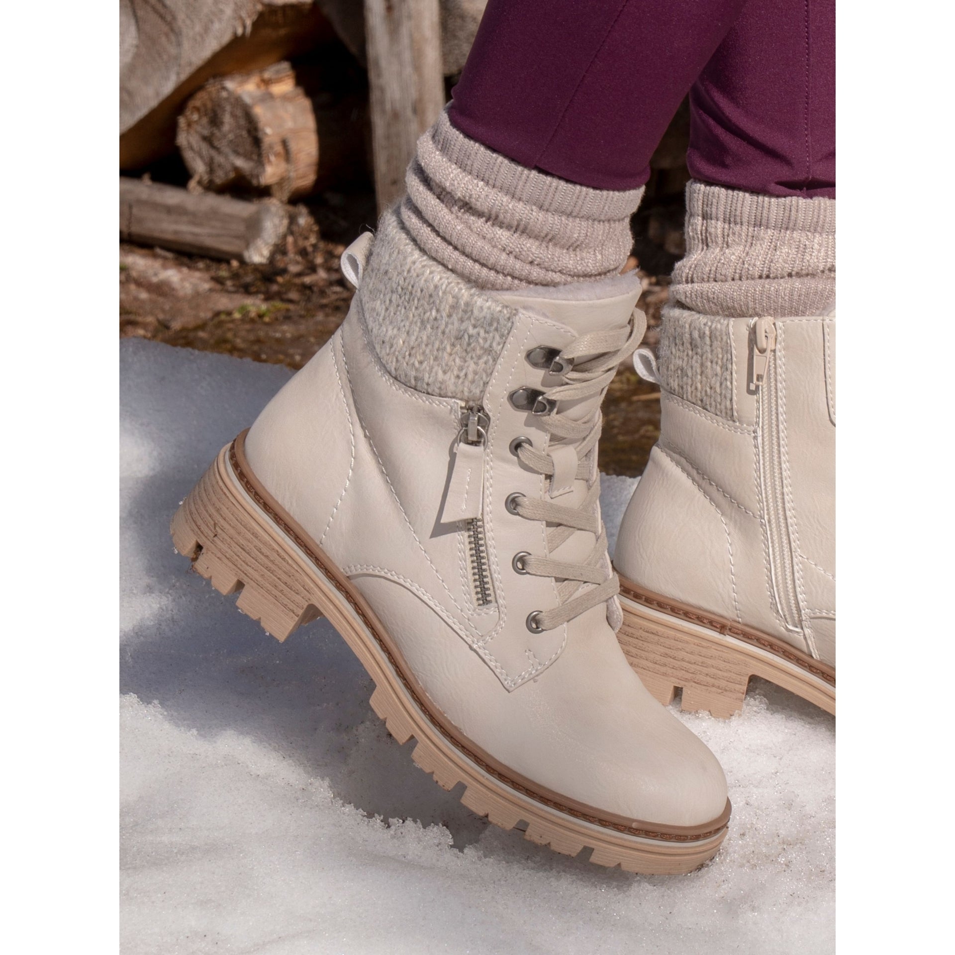 Chantelle Beige Waterproof Ankle Boot