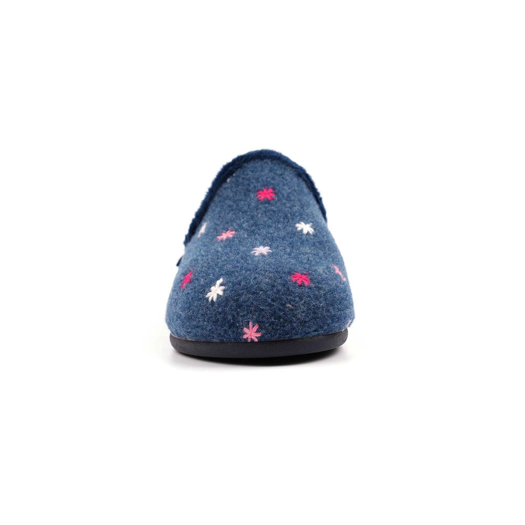 Flora Navy Slipper