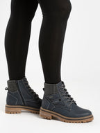 Cali Navy Waterproof Ankle Boot