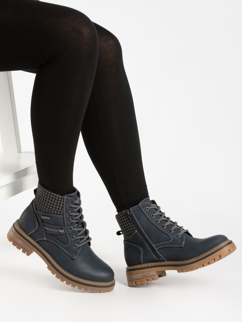 Cali Navy Waterproof Ankle Boot