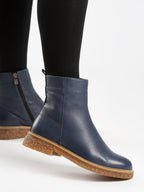 Mars Blue Leather Ankle Boot