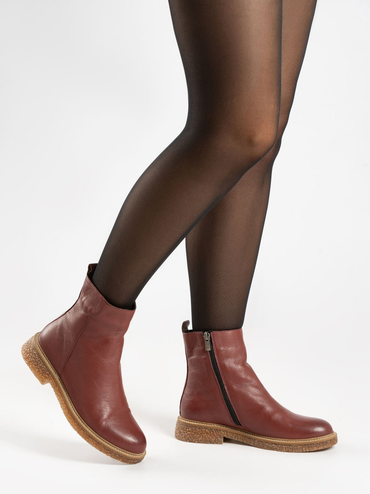 Mars Burgundy Leather Ankle Boot