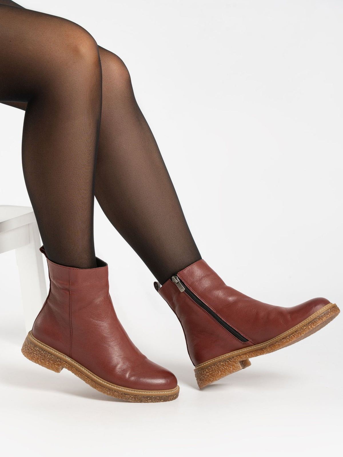 Mars Burgundy Leather Ankle Boot