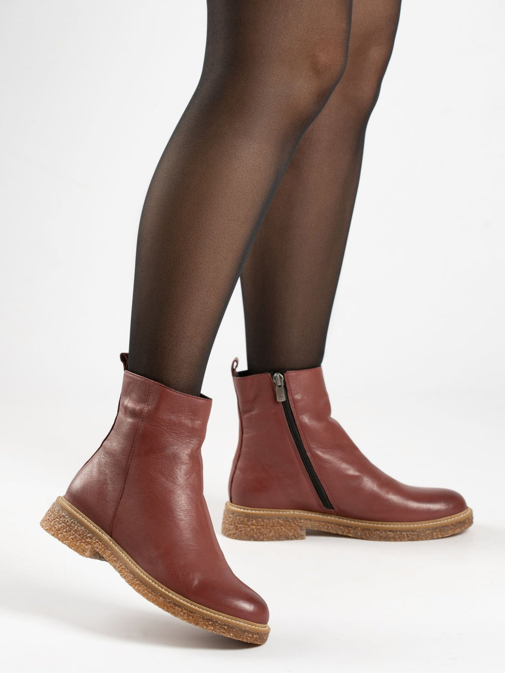 Mars Burgundy Leather Ankle Boot