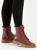 Venus Burgundy Leather Ankle Boot