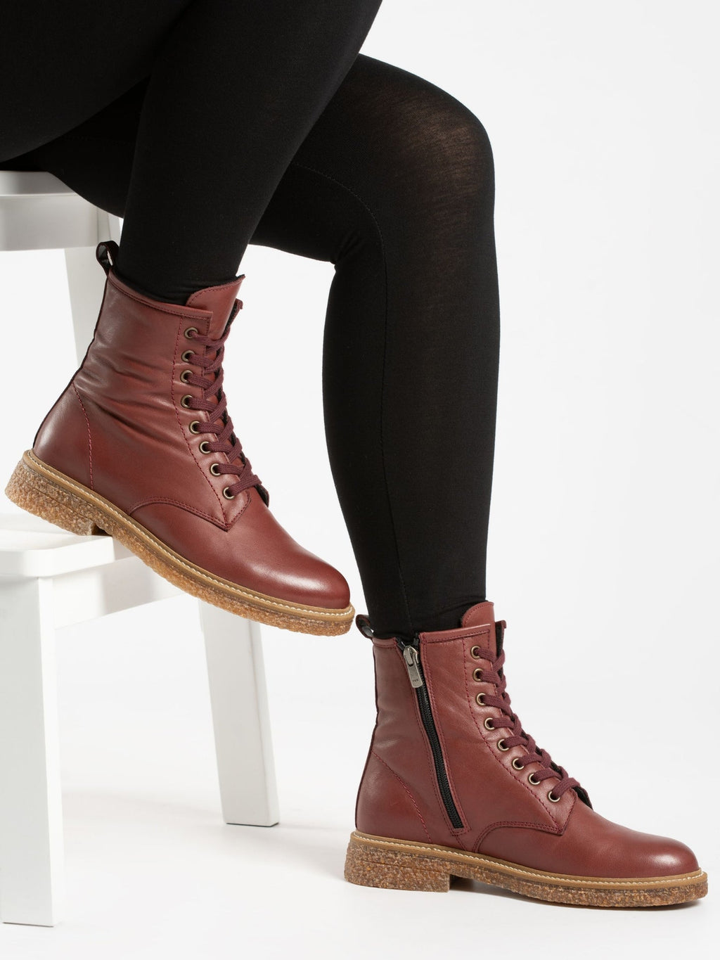 Venus Burgundy Leather Ankle Boot