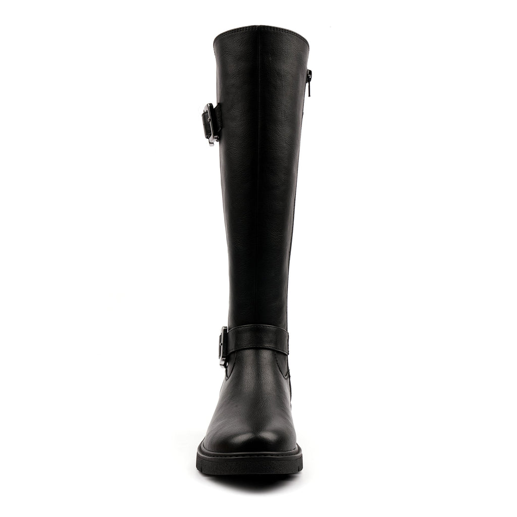 Joy Black Waterproof Expanding Calf Long Boot