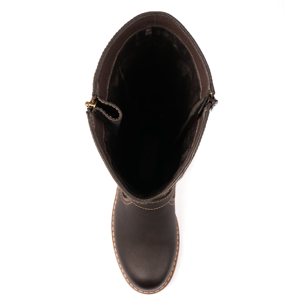Joy Brown Waterproof Expanding Calf Long Boot