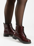 Allison Burgundy Patent Ankle Boot