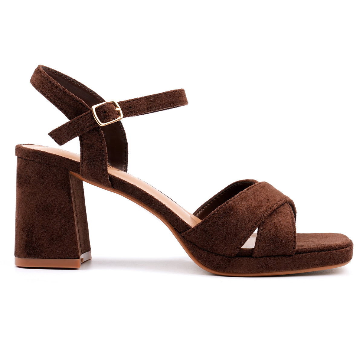 Justina Dark Brown Heel Sandal