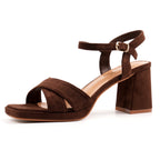 Justina Dark Brown Heel Sandal