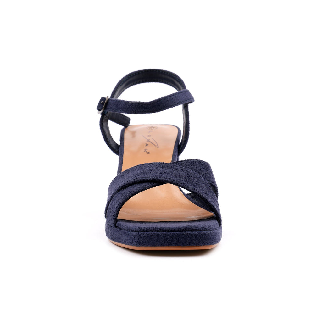 Justina Navy Block Heel Sandal