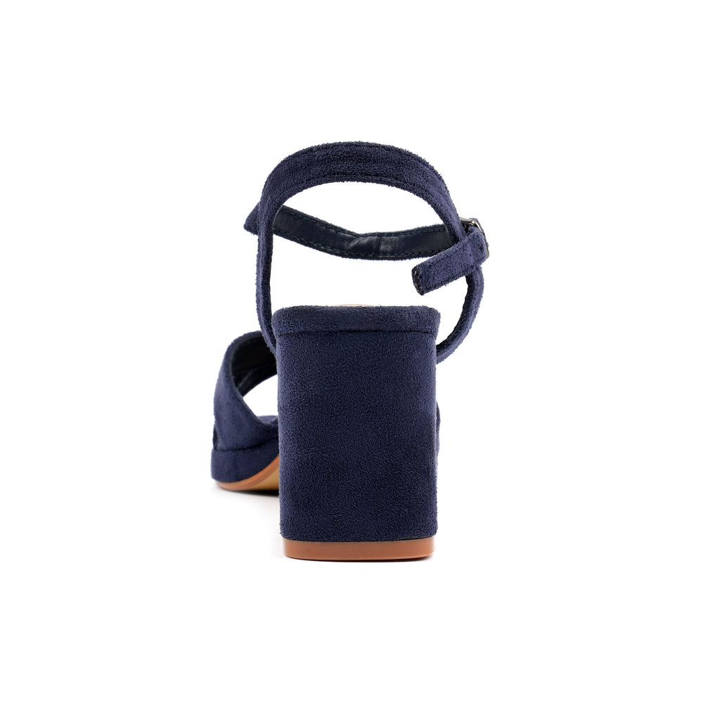 Justina Navy Block Heel Sandal