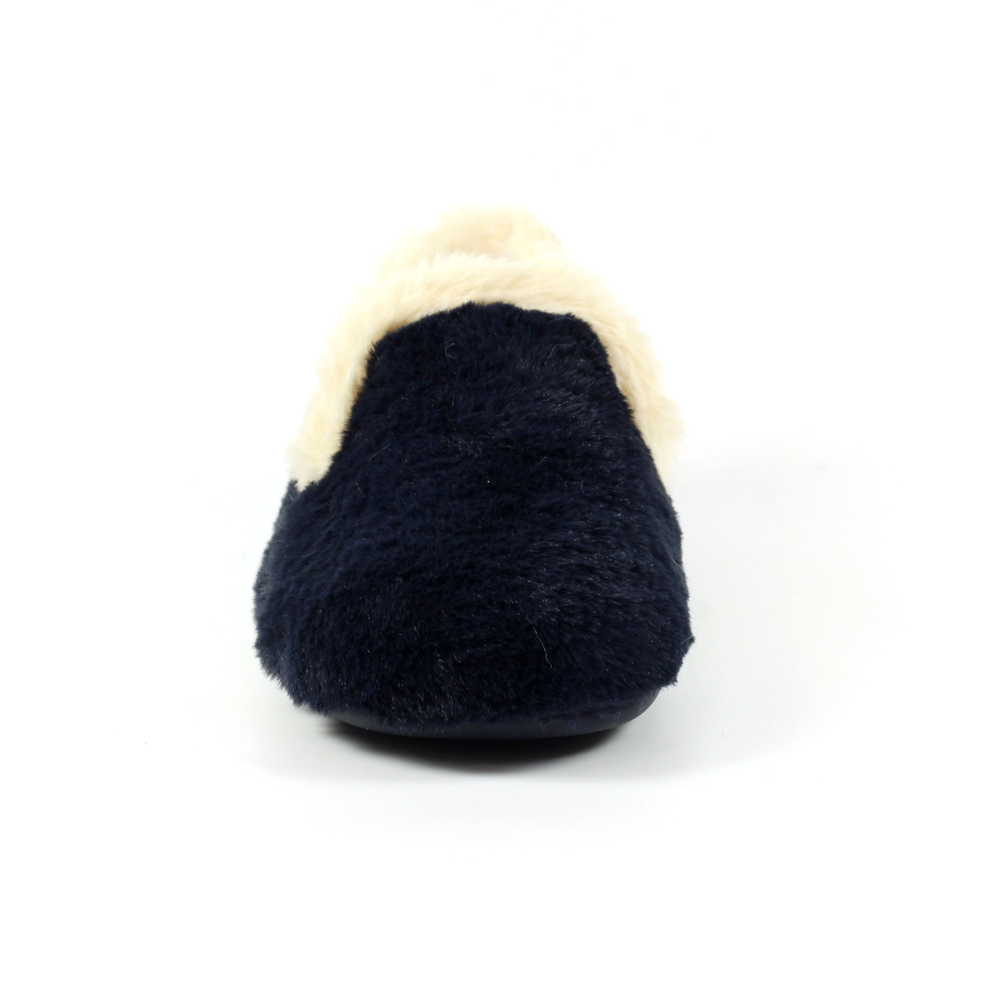 Shake Navy Fur Trim Slipper