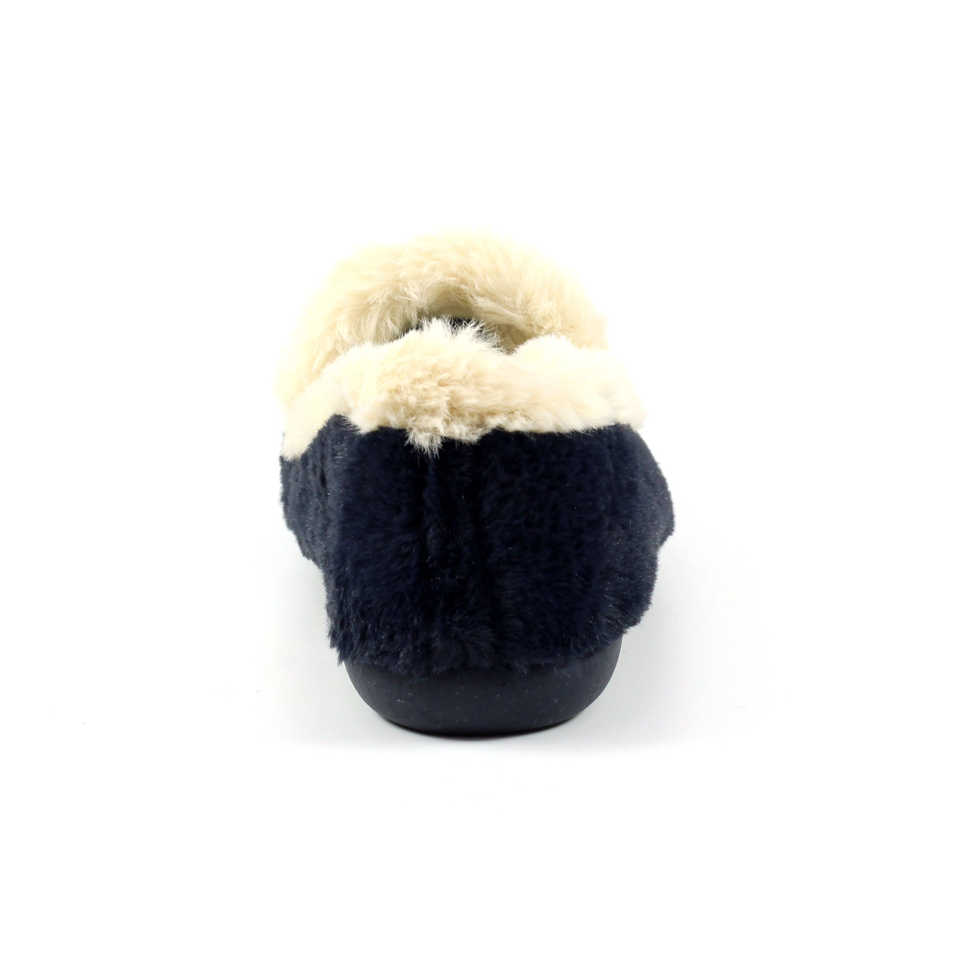 Shake Navy Fur Trim Slipper