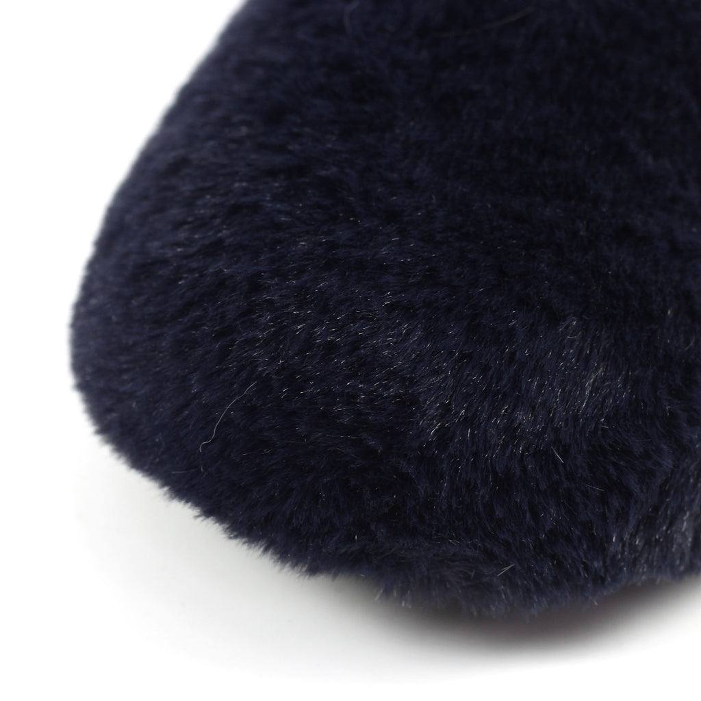 Shake Navy Fur Trim Slipper