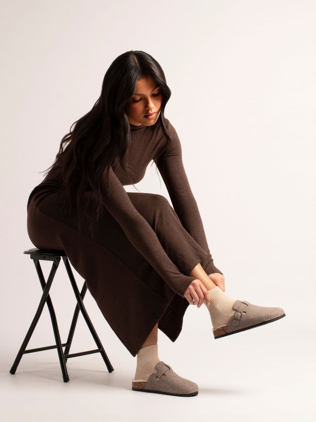 Ruthie Mink Mule Slipper